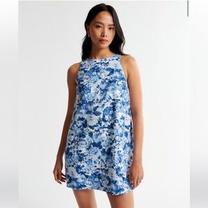 Abercrombie & Fitch high neck linen blend Mini dress